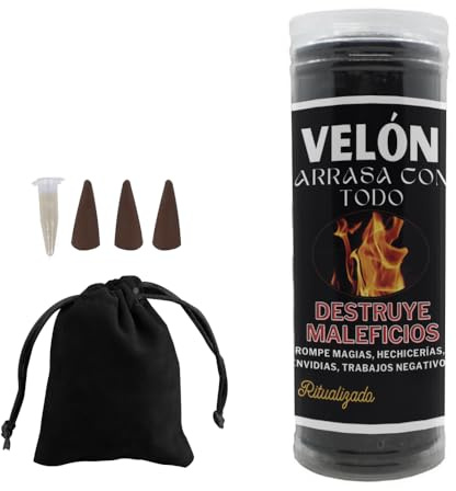 Velón Arrasa con Todo, destruye maleficios, elimina mal de ojo, envidias, transmuta negatividades,