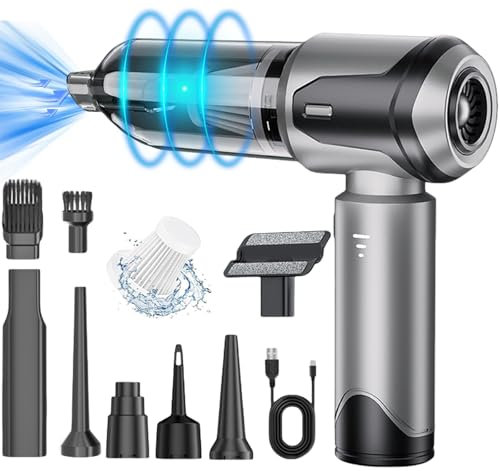 Ketliyaze Aspirateur à Main 18000Pa, 4 en 1 Mini Aspirateur sans Fil Portable à 3 Vitesses Aspirateur Voiture Puissant sans Fil par USB pour PC Maison Voiture Bureau Canapé
