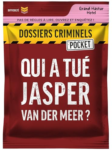 Dossiers Criminels Pocket - Qui a tué Jasper Van Der Meer ? Meurtre sous fond de scandale politique - Jeu d'enquête en cartes - Jeu de voyage et de poche - Famille et amis - 1-6 Joueurs - 45 min
