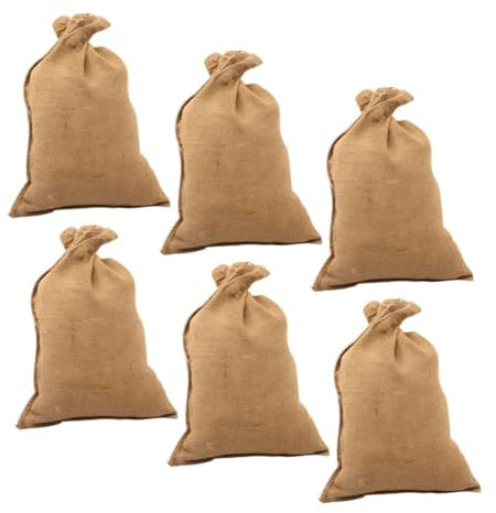 VICASKY Lot de 6 sacs de plantation robustes en toile de jute pour le stockage des légumes, grands sacs en toile de jute réutilisables, respirants, polyvalents