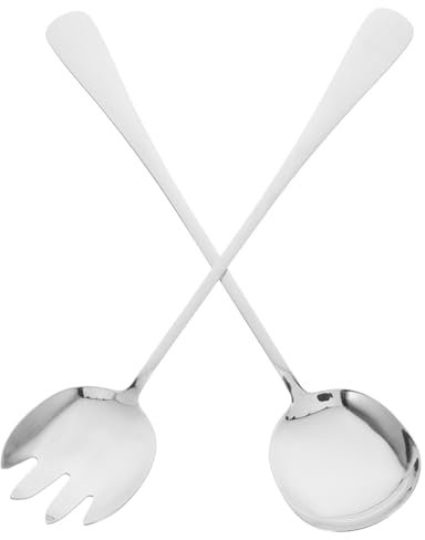 HEALLILY Cucharas y Tenedores Inoxidable Juego De Utensilios De Buffet Para Ensalada Cucharas Para Servir Fiestas