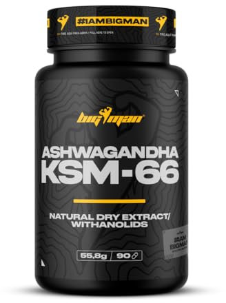 BigMan | ASHWAGANDHA KSM-66 90 Cáp. | Extracto de Ashwaganda en polvo | Con Withanólidos | Adaptógeno | Reduce la fatiga física y mental