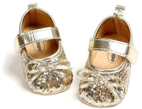 CENCIRILY Baby Girl Mary Jane Shoes Anti-Slip First Walking Bowknot Soft Sole Princess Wedding Party Flats Prewalkers