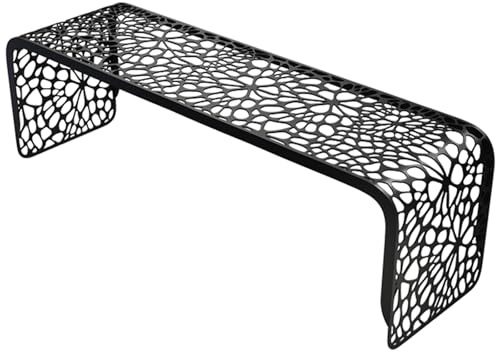 Banco de comedor de metal moderno con esquinas redondeadas, asiento multifuncional para entrada, mesa auxiliar que ahorra espacio para sala de estar, dormitorio, villa y centro comercial (dorado, 160