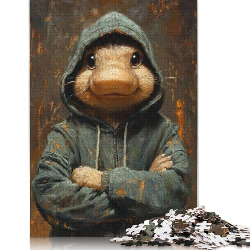 Rompecabezas para Adultos, Retrato de ornitorrinco Hipster, 1000 Piezas, Juego Educativo, Juguete de desafío, 38 x 26 cm (1000 Piezas)
