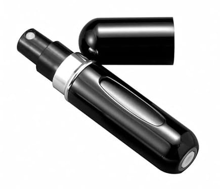 5ml Refillable Travel Perfume Atomiser Atomizer – Spray Bottle, Portable Perfume Spray for Women & Men, Mini Fragrance Travel Bottle (1, black)