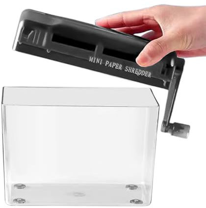 Manual Paper Shredder - PET ABS Compact Design, Lightweight Durable Build, Portable Privacy Shredder, Precise Document Cutter Offering Security For Papers And Receipts | Workplace Desks, School Office