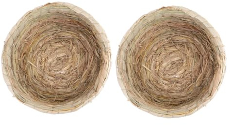 VICASKY 2 Pezzi Nido Intrecciato di Paglia Base Piatta per Allevamento e Schiusa Piccioni e Pappagalli in Casa o Fattoria Eccellente Calore e Traspirabilità