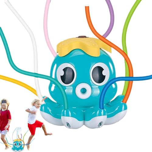 Kids Water Sprinkler - Outdoor Water Sprayer Garden Toy, Octopus-Shaped Yard Sprinkler with 8 Swinging Tubes for Ages 3+ Boys Girls Beach Pool Patio Lawn Birthday School Travel Park