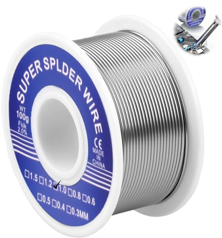Alambre de Soldadura 1mm 100g Estaño de soldadura Electrónica con núcleo de colofonia Estaño Soldador para Reparación y Componentes Electrónicos