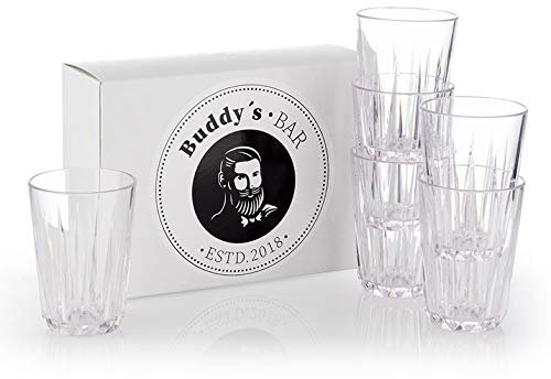 Buddy's Bar - Set de 6 Copas de plástico Tritan 0,15 litros, sin BPA, óptica de Cristal, Copas Reutilizables a Prueba de roturas, Reutilizables y aptas para el lavavajillas, 150 ml