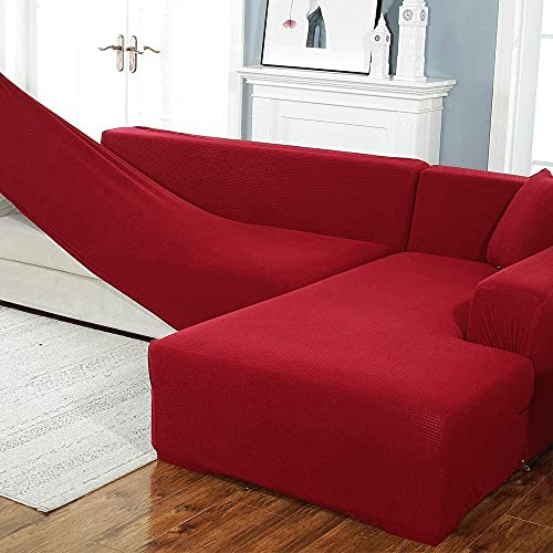 BOLUXIU Sofabezug, Eck Stretch-Sofabezug Stretch Sofabezug für 1/2/3/4 Sitzer（L-förmiges Ecksofa erfordert Zwei）