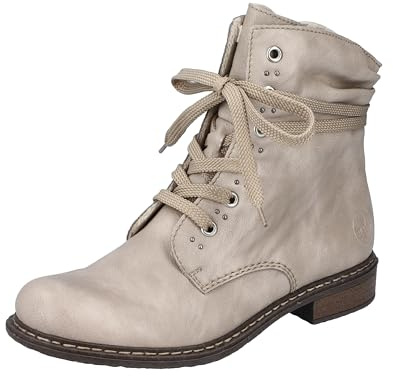 Rieker Botines de mujer con cordones 71218, botines de mujer, beige, 37 EU