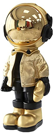Dosker Estatuas de Astronauta, Escultura de Hombre Espacial, Regalo de Arte de poliresina, Adorno Dorado para decoración de habitación para Hombres, hogar y Manualidades, Accesorios de Escritorio,