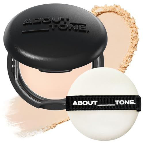 ABOUT TONE Puder, für Unschärfe, 80 ml, gepresstes Puder, kompakt, mit Spiegel und Puff zur Einstellung von Make-up, Finishing, durchscheinend, natürlich, lichtdurchlässig, leicht