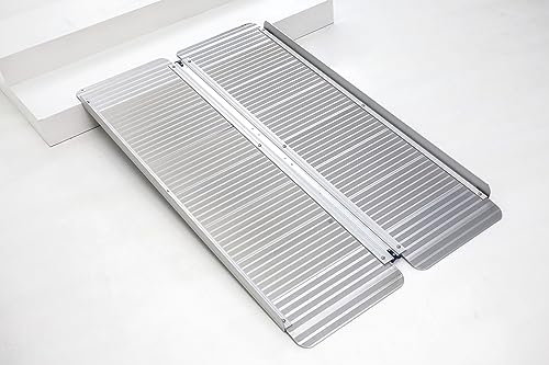 Rollstuhlrampe aus Aluminium – 244 x 71,5 cm - Tragbare Schwellenampe bis 275 kg