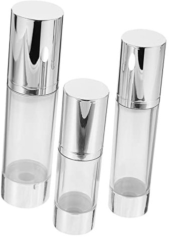 FRCOLOR 3 x Vacuum Lotion Bottles, Women's Travel Outfit, Moisturiser, Travel Lotion for Women, Travel Container, Empty Toilet Bottles, Container for Toiletries, Small Containers, Travel