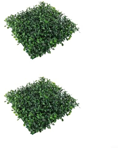 FUBESK Paneles de setos artificiales - Paredes de plantas seto de follaje - Valla de privacidad de hojas - Estera de césped de pantalla verde - Paneles de vegetación sintética para el hogar, jardín y