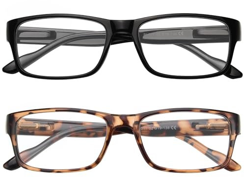 Gaoye 2 confezioni di occhiali da lettura per donne e uomini con filtro luce blu, occhiali ottici da vista, aiuto alla lettura per donne e uomini