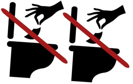 RORPOIR Cartello Adesivo Per Sedile Wc Rimovibile 2 Pezzi 30x30 Cm Adesivo Muro Bagno Promemoria Ragazzo Ragazza Facile Da Applicare e Rimuovere Senza Danni