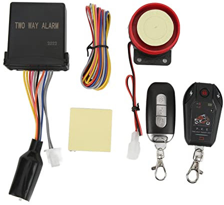 Brilluxa Motorcycle Alarm System, 2-Way Anti-Hijacking Remote Start, PKE Entry Auto Lock/Unlock Security System for Scooter & ATV