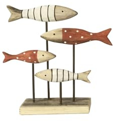 ceramicas basas Adorno sobremesa Peces Figuras | Marinero Rojo 15x4x15cm.