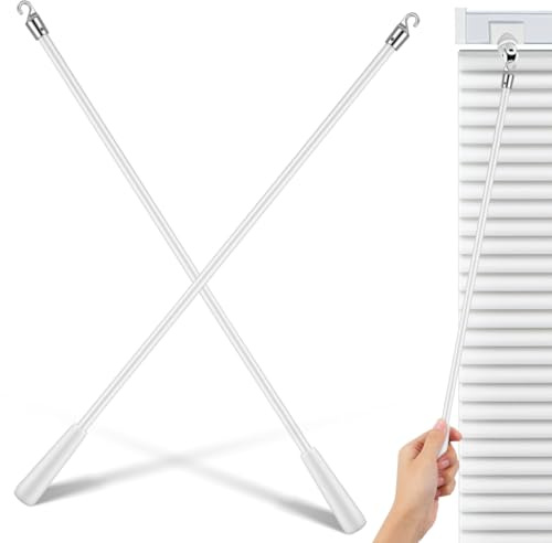 TOYANDONA 2 aste per tende in fibra di vetro con gancio, asta di ricambio per la regolazione delle tende delle finestre, montaggio semplice, superficie liscia per casa, ufficio, hotel, adatto