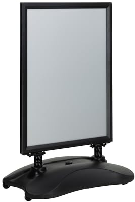 BRINDEK Soporte para Carteles Doble Cara | Expositor de Póster con Marco de Aluminio | Caballete con Base Rellenable y Ruedas | Soporte Publicitario Interiores y Exteriores (Negro, B2(50x70cm))