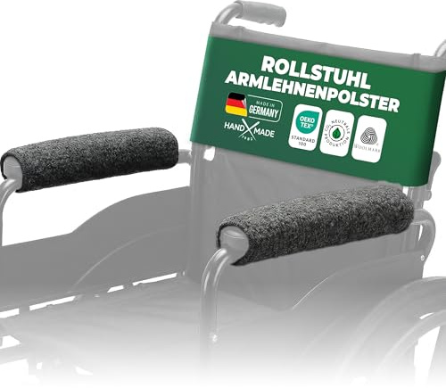 NOVALIV Juego de 2 protectores de reposabrazos color antracita – Reposabrazos acolchados para silla de ruedas, silla de oficina y comedor – Cojines suaves, protección contra el desgaste – Accesorios