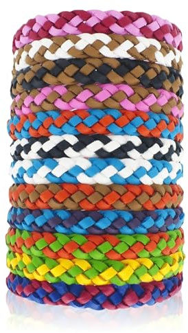 Pulseras Antimosquitos, 12 Piezas Pulseras Repelente de Mosquitos, Pulsera Antimosquitos Ajustables, Ideal para Acampadas, Senderismo y Aire Libre