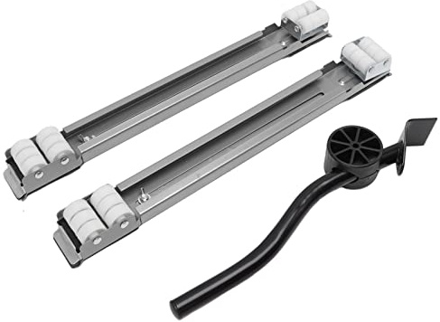 HUSHUI Utdragbar Apparatrulle Heavy Duty 300KG Lastbärande Universal Hjulbas för Tvättmaskiner Kylskåp och Möbler (Silver)