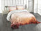 ABAKUHAUS Fantasie Tagesdecke Set, Schmetterlinge Bäume Himmel, Set mit Kissenbezügen Sommerdecke, für Doppelbetten 220 x 220 cm, Orange Baby pink