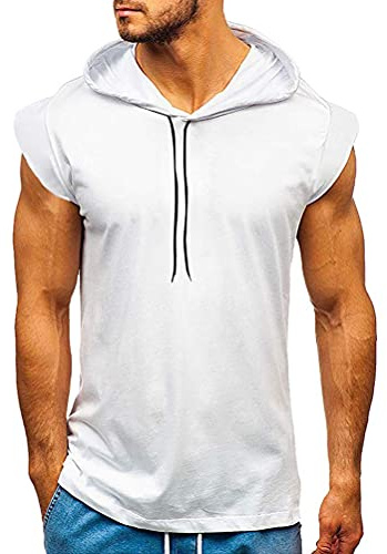ORANDESIGNE Camiseta con Capucha de Tirantes Deportiva para Hombre Tops Camisa sin Mangas de Verano Fitness Camiseta Deportiva