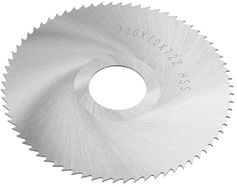 sourcing map Hoja de sierra circular, 110mm (4-1/3) de diámetro 1mm de grosor 72 dientes, 6542 de acero de alta velocidad (HSS) fresadora con eje de 27mm para corte de aluminio de PVC de madera