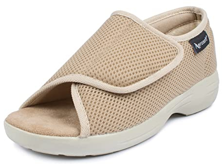Aerosoft Sandalias de rehabilitación Stretch 14 sin presión, personalizables, para hombre y mujer, beige, 37 EU