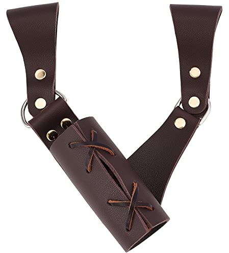 GORGECRAFT Fondina per Spada In Pelle Rinascimentale Mano Destra Fodero per Spada Spada Medievale Fondina per Rana Portaspada per Pugnale Cavaliere Pirata Costume Cosplay Pelle, Marrone Noce di Cocco
