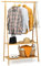 COSTWAY Kleiderständer aus Bambus, Garderobenständer mit 2 Ablagen, Kleiderstange für Eingangsbereich, Flur, Schlafzimmer, 101 x 45 x 160 cm, Natur
