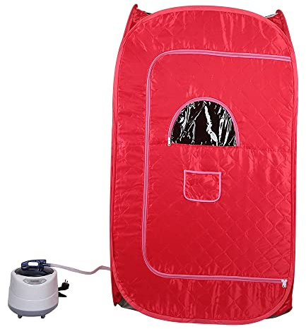 OHMG bastu, mobil ångbastu, bärbar hembastu, värmekabin, vikbar bastu, sittbastu, bastu, hemmabastu med fjärrkontroll och fällbara stolar, 1000 W, för 1–2 personer