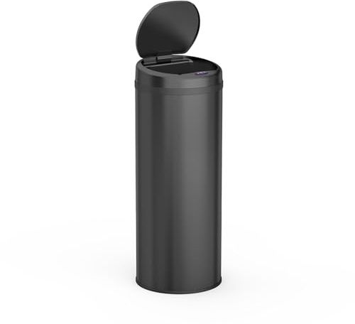 FLINQ Poubelle Automatique 50l Peak - Poubelle Cuisine 50 litres Automatique - Poubelle Electrique avec Couvercle - Noir