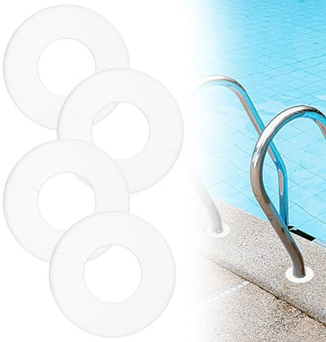 4pcs Pool Ladder Escutcheon Couvertures de marches de Piscine, couvertures Rosace pour échelle Piscine creusée Anneaux, Fixation échelle Piscine pour Tube 4,8 cm diamètre intérieur