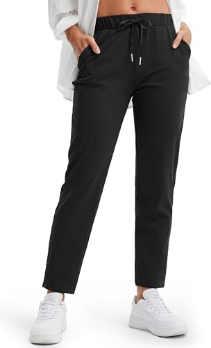 Libin Pantalones de Jogging Mujer Deportivos con Bolsillos | Elásticos y Transpirables 7/8 Lang Pantalones Sport Casuales con Bolsillos, para Fitness Senderismo Running Golf y Yoga