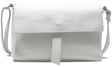 Chicca Borse Tracollina Borsa Donna in Pelle Dollaro Clutch Borsetta a Spalla (Bianco)
