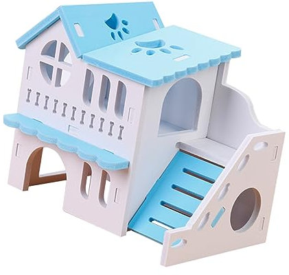 ROMISBABA Hamsterhaus Aus Holz Hamstervilla Zum Spielen Und Schlafen Zusammenbauendes Versteckspielzeug Für Kleine Haustiere