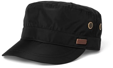 TOP-EX Mens Waterproof Army Cap Military Hats Baseball Caps, Unisex Rain Cadet Hat for Outdoor Golf Walking Black M
