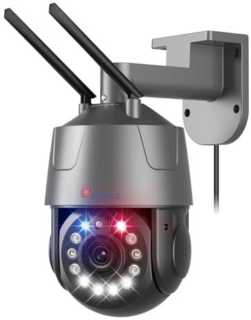 Ctronics 4K 8MP 30X 3D Zoom Ottico Telecamera da Esterno WiFi, Auto Tracking/Cruise/Zoom, Rilevamento Persone/Veicoli/Animali, Visione Notturna 150M, Allarme Luci R&B, WiFi 2,4/5GHz, Cloud/Metallo