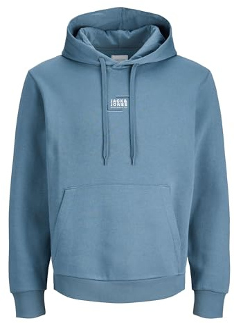 JACK & JONES Jjcorp Graphic Sweat Hood Noos, Blue Mirage., XL