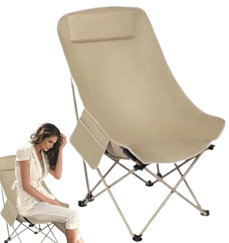 Fällstol utomhus – bärbar uteplatsstol | ergonomiskt säte campingutrustning för vandring uteplats picknick sport resor fiske