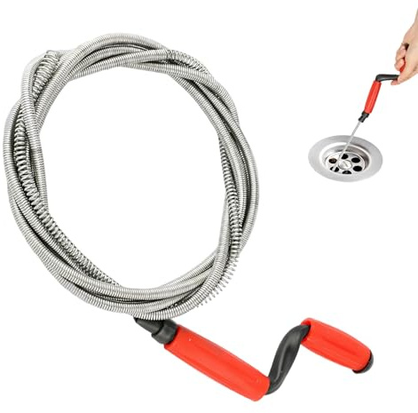 Shwdsy Cable Desatascador Tuberias, 4,2 m X 6 mm Alambre Desatascador Tuberias, Manual Pipe Cleaning Spiral, para Limpiar Inodoros y Eliminar Obstrucciones en Fregaderos y Desagües