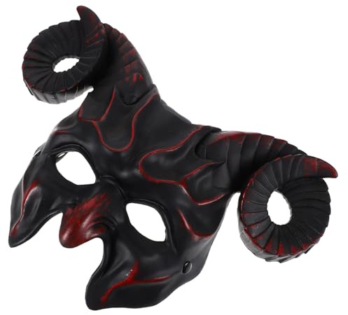 FUNOMOCYA Ox Horn Mask i Pu-material Lätt och Bekväm Halloween och Maskerad Festmask med Oxhorn för Cosplay och Temafester
