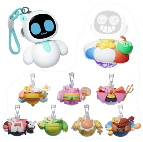 Eiliko Aquamarine + Cuerpos temáticos Intercambiables aleatorios 1/8 - tu pequeño Robot con Encanto y IA Que complementa Cualquier Atuendo Diario, Divertidos Juguetes electrónicos Colgantes.